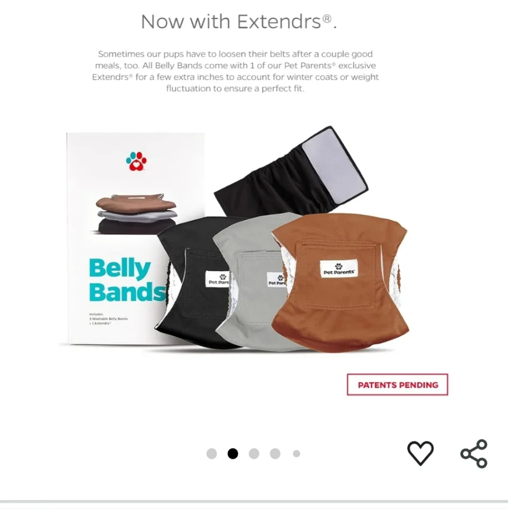 Pet Parents Dog Belly Bands XS Natural